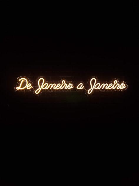 Letreiro Neon De Janeiro a Janeiro 120x22cm Led 2.0 - Hause Neon