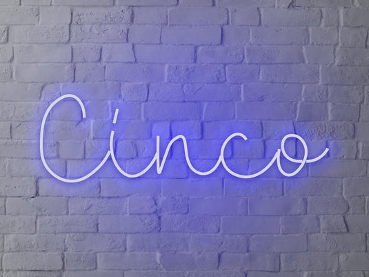 Letreiro Neon Cinco 60x20cm - Hause Neon