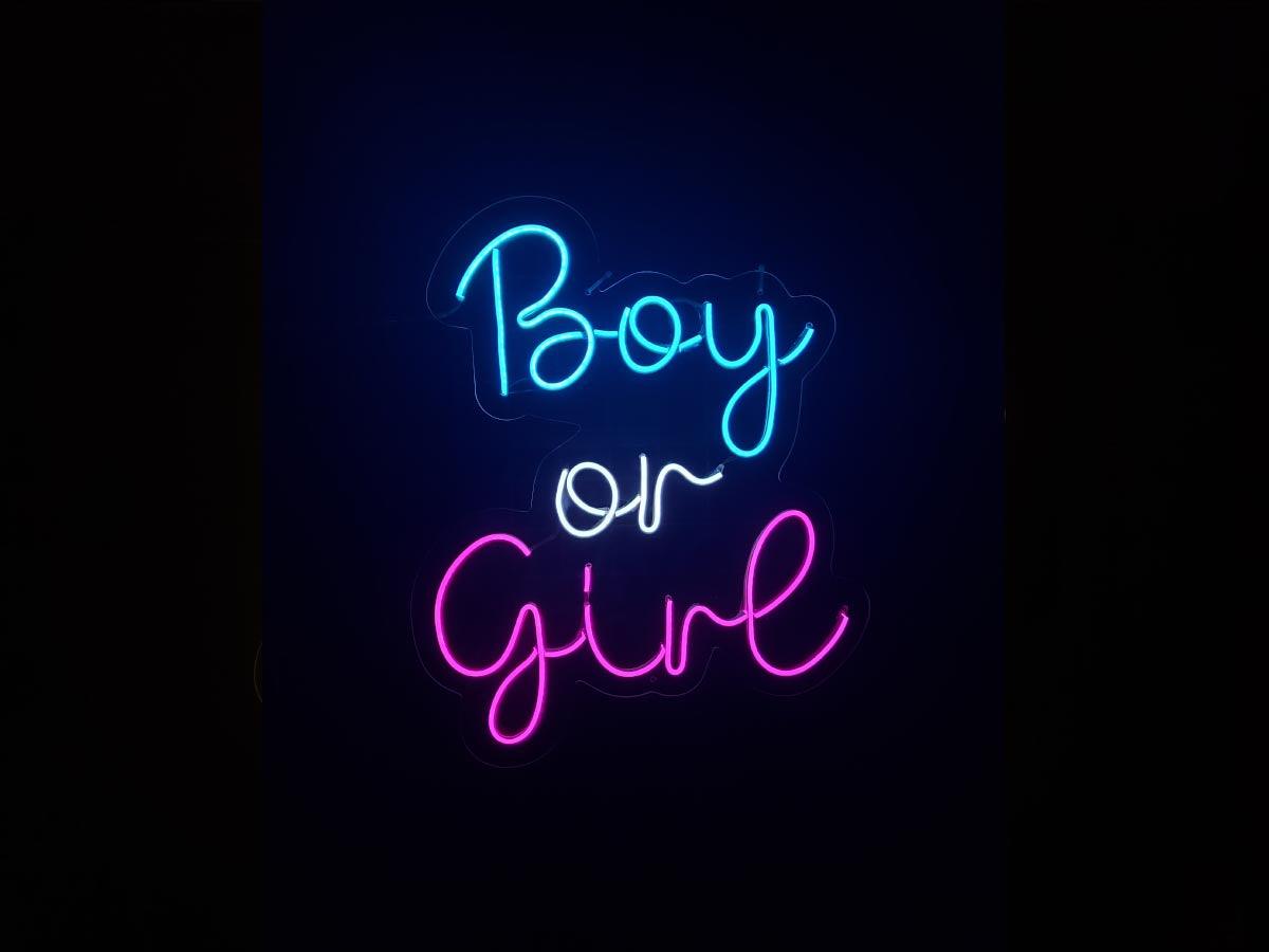 Letreiro Neon Boy or Girl 50x60cm - Hause Neon