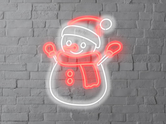 Letreiron Neon Boneco de Neve 50x50cm - Hause Neon