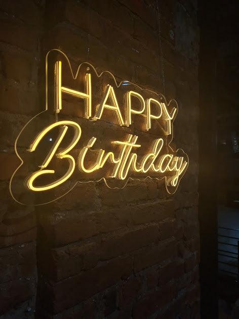 Letreiro Neon Happy Birthday II 70x32cm Led 2.0 - Hause Neon