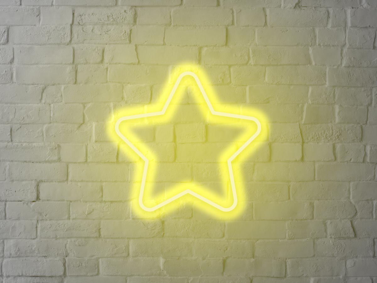 Letreiro Neon Estrela 25x25cm - Hause Neon