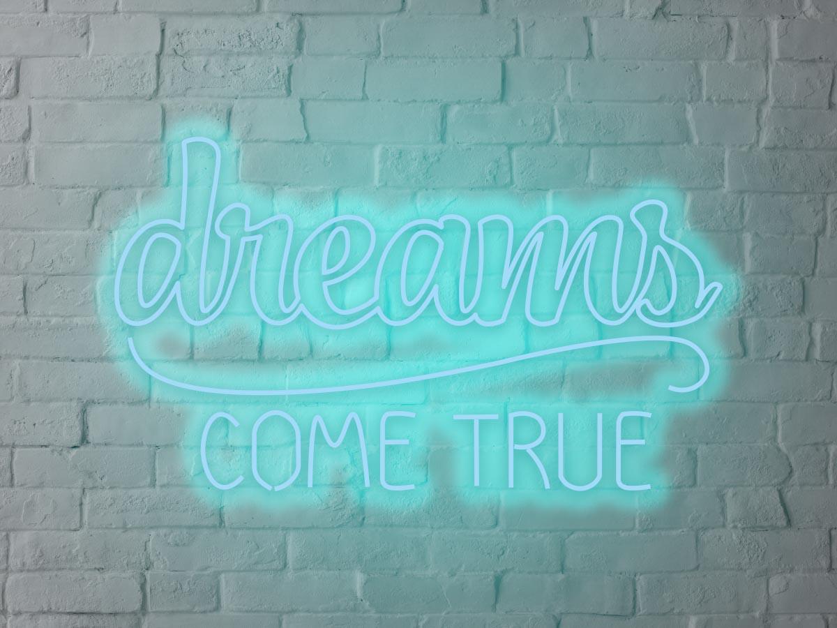 Letreiro Neon Dreams come true 75x45cm - Hause Neon